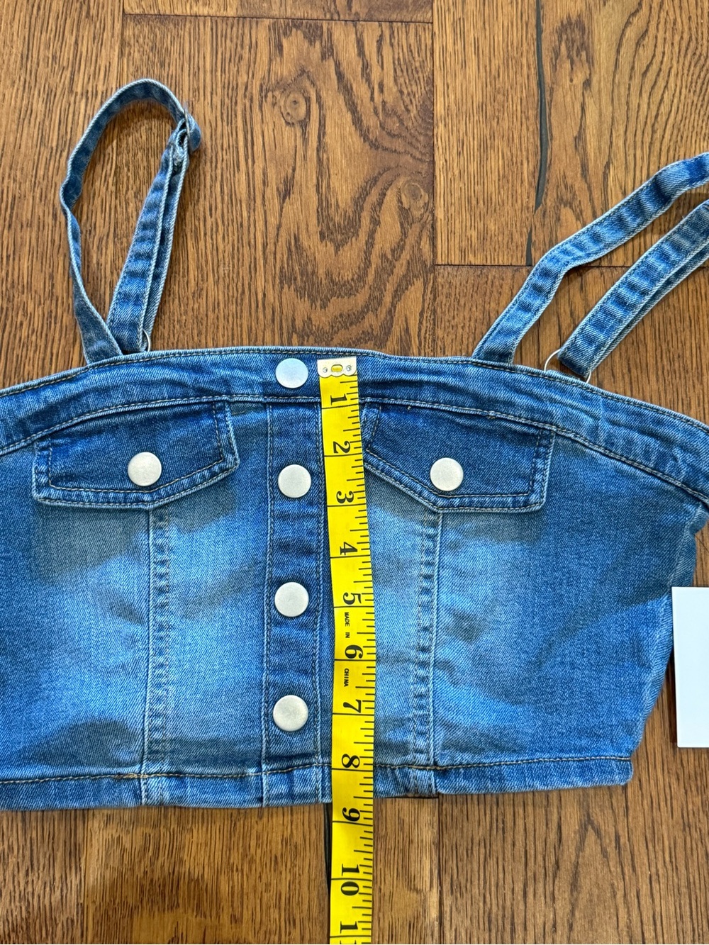 Dylan Ryan NYC Denim Smocked Crop Top Size Medium NWT - Picture 5 of 9